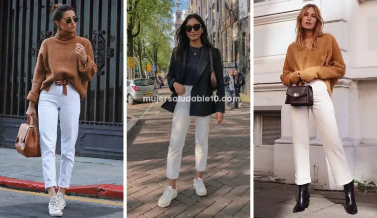 Outfits para combinar jeans blancos