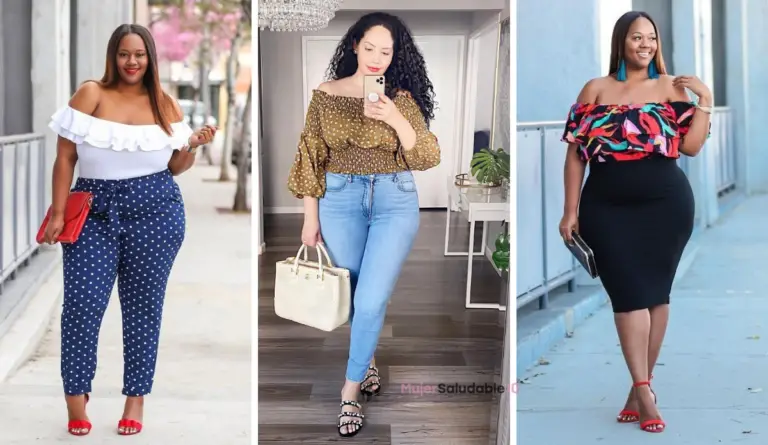 Blusas de hombros descubiertos: 18 ideas de looks para mujeres de talla grande